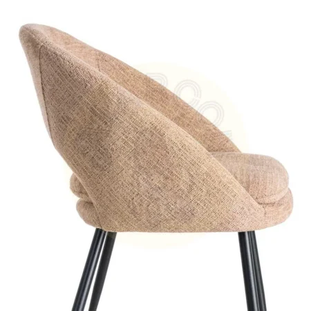 Silla salmón tapizada en tejido 100% poliéster patas metálicas negras cojín desenfundable 67.50x47x79.50cm - Ixia - 615397IX - foto-secundaria-5