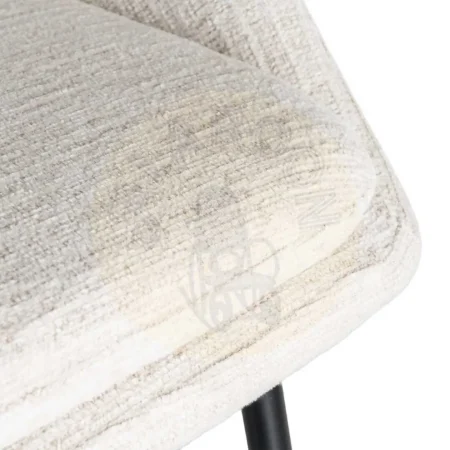 Taburete tapizado crema en tejido 100% poliéster con cojín desenfundable y patas hierro negro 53x48x100cm - Ixia - 615398IX - foto-secundaria-8