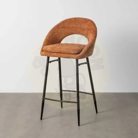 Taburete calabaza tapizado en tejido con patas de metal y cojín desenfundable 53x48x100cm - Ixia - 615399IX - foto-secundaria-10