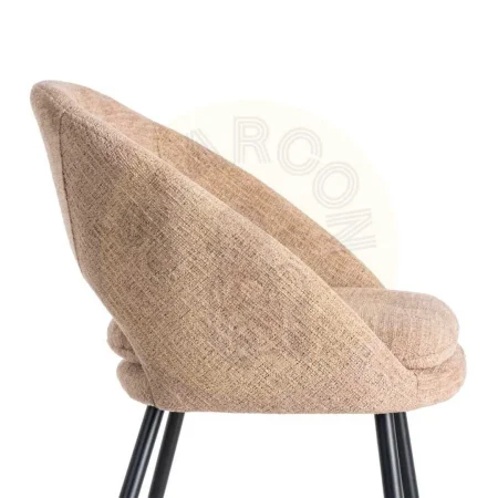 Taburete salmón tapizado en tejido con estructura metálica patas de hierro negro cojín desenfundable 53x48x100cm - Ixia - 615400IX - foto-secundaria-6
