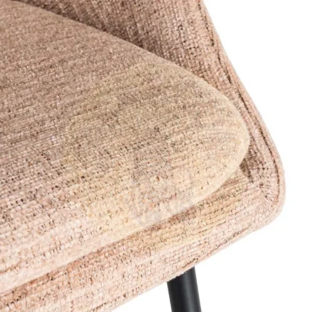 Taburete salmón tapizado en tejido con estructura metálica patas de hierro negro cojín desenfundable 53x48x100cm - Ixia - 615400IX - foto-secundaria-8