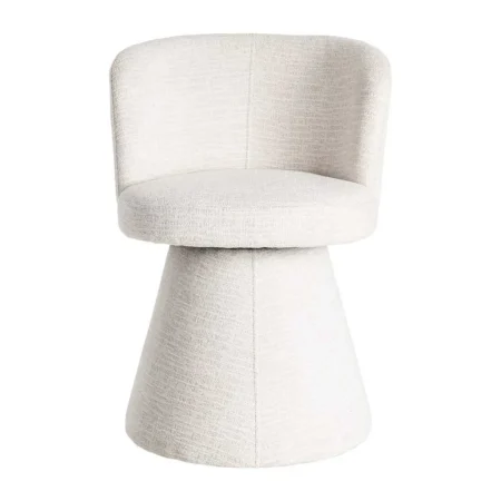 Silla tapizada crema en DM y tejido 100% poliéster retorno automático 55x50x77cm - Ixia - 615401IX - foto-blanco