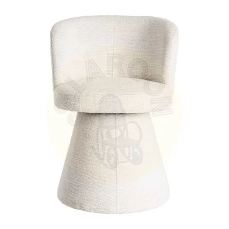 Silla tapizada crema en DM y tejido 100% poliéster retorno automático 55x50x77cm - Ixia - 615401IX - foto-secundaria-1