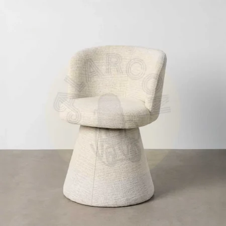Silla tapizada crema en DM y tejido 100% poliéster retorno automático 55x50x77cm - Ixia - 615401IX - foto-secundaria-10
