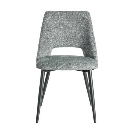 Silla jaspeada verde en tejido con patas de metal 50x57x81cm - Ixia - 615410IX - foto-blanco
