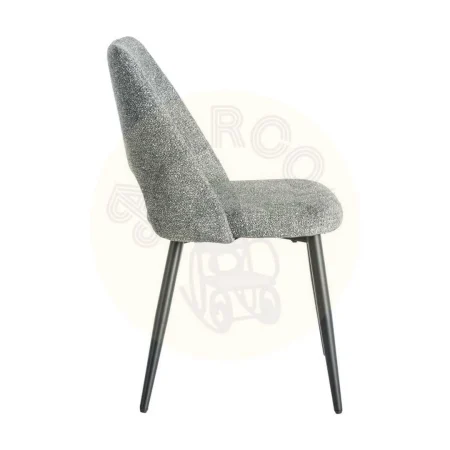 Silla jaspeada verde en tejido con patas de metal 50x57x81cm - Ixia - 615410IX - foto-secundaria-2