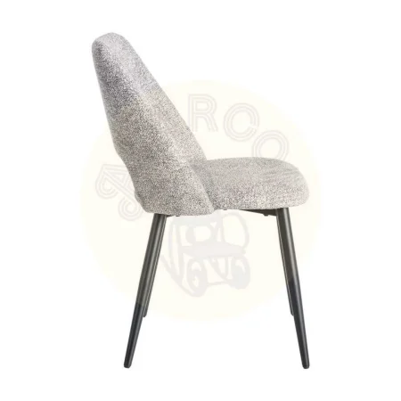 Silla jaspeada gris y blanco en tejido 100% poliéster con patas de hierro 50x57x81cm - Ixia - 615411IX - foto-secundaria-2