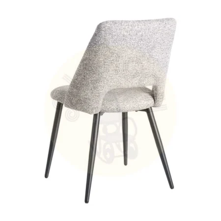 Silla jaspeada gris y blanco en tejido 100% poliéster con patas de hierro 50x57x81cm - Ixia - 615411IX - foto-secundaria-3