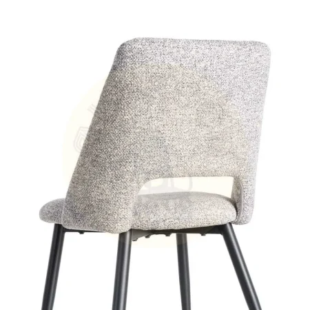 Silla jaspeada gris y blanco en tejido 100% poliéster con patas de hierro 50x57x81cm - Ixia - 615411IX - foto-secundaria-4
