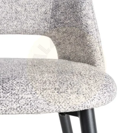 Silla jaspeada gris y blanco en tejido 100% poliéster con patas de hierro 50x57x81cm - Ixia - 615411IX - foto-secundaria-7