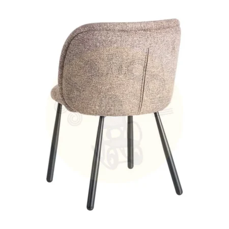 Silla jaspeada taupe en tejido 100% poliéster con patas de hierro 56x56x78cm - Ixia - 615412IX - foto-secundaria-3