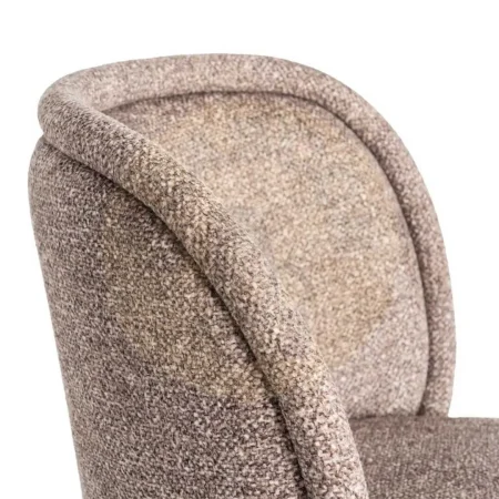 Silla jaspeada taupe en tejido 100% poliéster con patas de hierro 56x56x78cm - Ixia - 615412IX - foto-secundaria-6