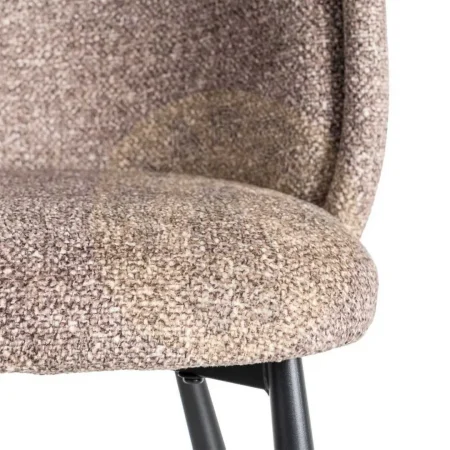 Silla jaspeada taupe en tejido 100% poliéster con patas de hierro 56x56x78cm - Ixia - 615412IX - foto-secundaria-7