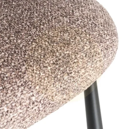 Silla jaspeada taupe en tejido 100% poliéster con patas de hierro 56x56x78cm - Ixia - 615412IX - foto-secundaria-9