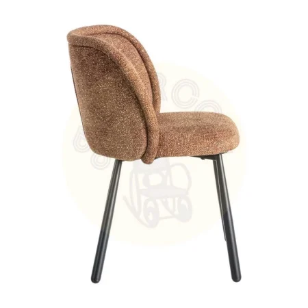 Silla tapizada en tejido jaspeado ocre con patas de hierro 56x56x78cm - Ixia - 615413IX - foto-secundaria-2