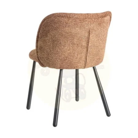 Silla tapizada en tejido jaspeado ocre con patas de hierro 56x56x78cm - Ixia - 615413IX - foto-secundaria-3