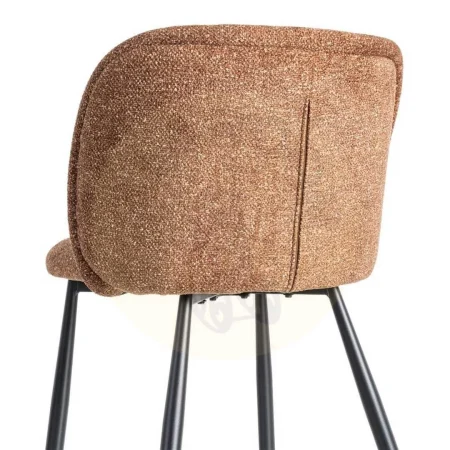Silla tapizada en tejido jaspeado ocre con patas de hierro 56x56x78cm - Ixia - 615413IX - foto-secundaria-4