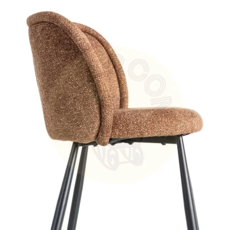 Silla tapizada en tejido jaspeado ocre con patas de hierro 56x56x78cm - Ixia - 615413IX - foto-secundaria-5