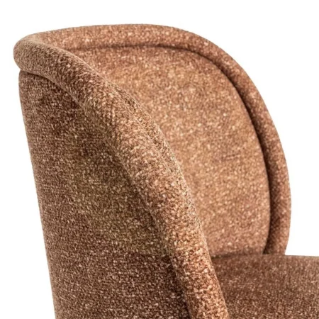 Silla tapizada en tejido jaspeado ocre con patas de hierro 56x56x78cm - Ixia - 615413IX - foto-secundaria-6