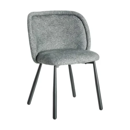 Silla jaspeada verde tapizada en poliéster con patas metálicas 56x56x78cm - Ixia - 615414IX - foto-blanco