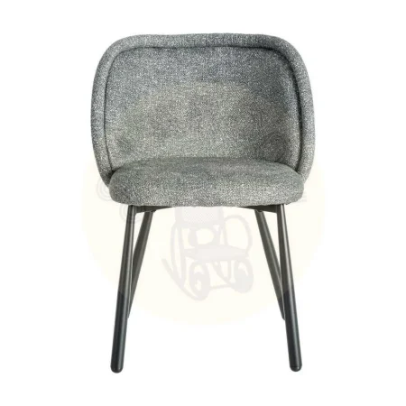 Silla jaspeada verde tapizada en poliéster con patas metálicas 56x56x78cm - Ixia - 615414IX - foto-secundaria-1