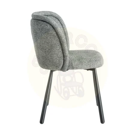 Silla jaspeada verde tapizada en poliéster con patas metálicas 56x56x78cm - Ixia - 615414IX - foto-secundaria-2