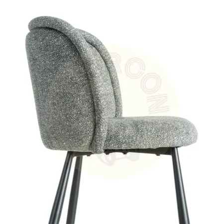 Silla jaspeada verde tapizada en poliéster con patas metálicas 56x56x78cm - Ixia - 615414IX - foto-secundaria-5