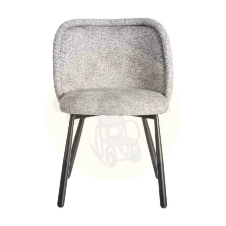 Silla jaspeada de tejido gris y blanco 100% poliéster con patas de hierro 56x56x78cm - Ixia - 615415IX - foto-secundaria-1