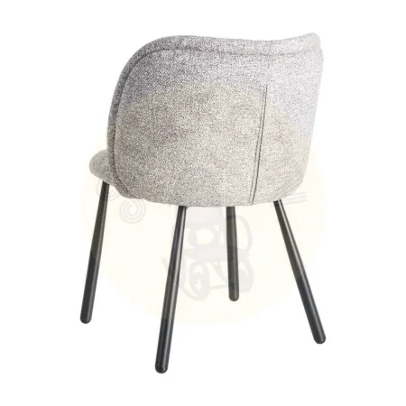 Silla jaspeada de tejido gris y blanco 100% poliéster con patas de hierro 56x56x78cm - Ixia - 615415IX - foto-secundaria-3
