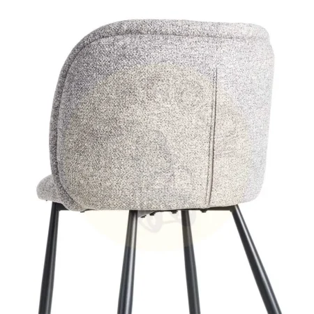 Silla jaspeada de tejido gris y blanco 100% poliéster con patas de hierro 56x56x78cm - Ixia - 615415IX - foto-secundaria-4