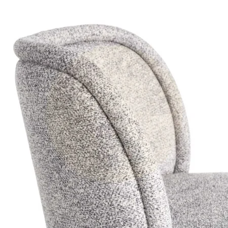 Silla jaspeada de tejido gris y blanco 100% poliéster con patas de hierro 56x56x78cm - Ixia - 615415IX - foto-secundaria-6
