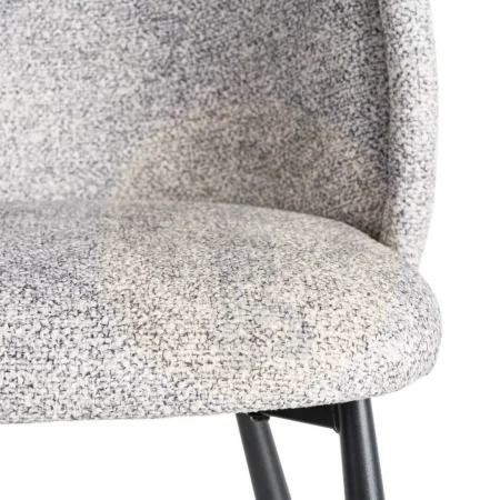 Silla jaspeada de tejido gris y blanco 100% poliéster con patas de hierro 56x56x78cm - Ixia - 615415IX - foto-secundaria-7