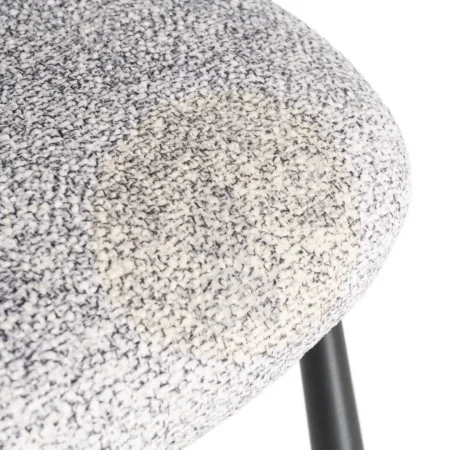Silla jaspeada de tejido gris y blanco 100% poliéster con patas de hierro 56x56x78cm - Ixia - 615415IX - foto-secundaria-9