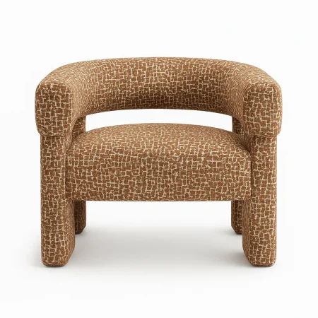 Sillón en tejido caqui con estructura de madera de pino y relleno de espuma 81x72x69cm - Ixia - 615421IX - foto-blanco