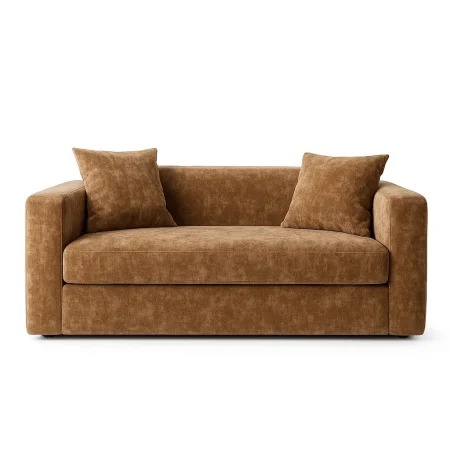 Sofá beige en tejido con estructura de pino y relleno de espuma 200x100x64cm - Ixia - 615426IX - foto-blanco