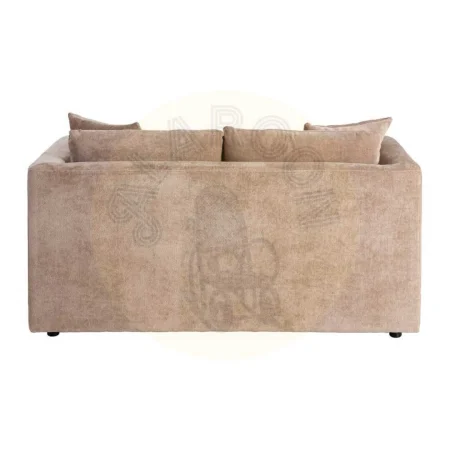Sofá 2 plazas tapizado en tejido 100% poliéster color taupe con estructura en madera conglomerada y patas de madera de caucho 165x96x86cm - Ixia - 615446IX - foto-secundaria-2
