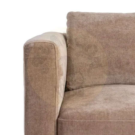 Sofá 2 plazas tapizado en tejido 100% poliéster color taupe con estructura en madera conglomerada y patas de madera de caucho 165x96x86cm - Ixia - 615446IX - foto-secundaria-7