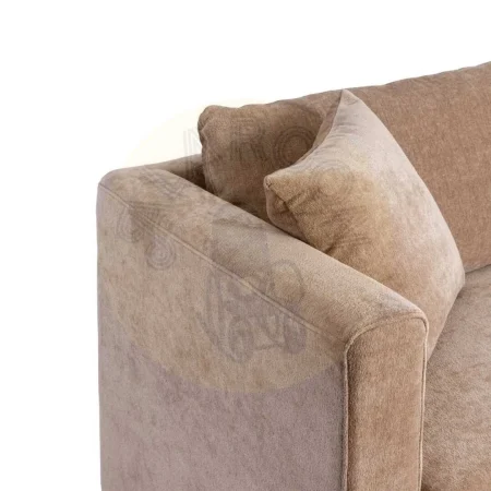 Sofá 3 plazas tapizado en tejido taupe con estructura en madera conglomerada cojines desenfundables y patas de madera 210x96x86cm - Ixia - 615447IX - foto-secundaria-3
