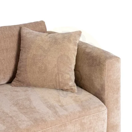 Sofá 3 plazas tapizado en tejido taupe con estructura en madera conglomerada cojines desenfundables y patas de madera 210x96x86cm - Ixia - 615447IX - foto-secundaria-4