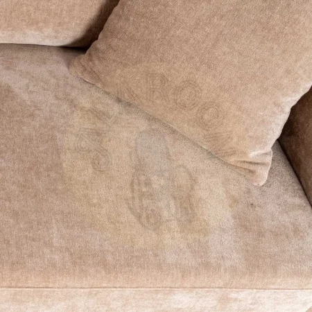 Sofá 3 plazas tapizado en tejido taupe con estructura en madera conglomerada cojines desenfundables y patas de madera 210x96x86cm - Ixia - 615447IX - foto-secundaria-5