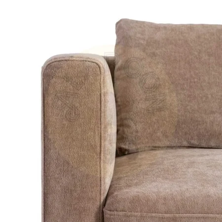 Sofá 3 plazas tapizado en tejido taupe con estructura en madera conglomerada cojines desenfundables y patas de madera 210x96x86cm - Ixia - 615447IX - foto-secundaria-7