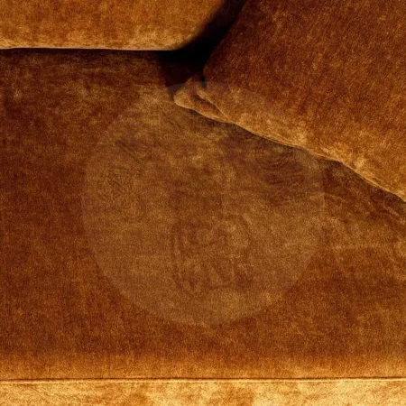 Sofá 3 plazas ocre tapizado en tejido con estructura en madera cojines traseros y laterales desenfundables patas en madera de caucho 210x96x86cm - Ixia - 615449IX - foto-secundaria-5