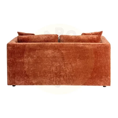 Sofá 2 plazas en tejido y madera color teja con cojines desenfundables 165x96x86cm - Ixia - 615450IX - foto-secundaria-2