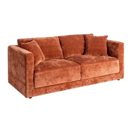 Sofá 3 plazas teja en tejido y madera cojines desenfundables patas en madera de caucho 210x96x86cm - Ixia - 615451IX - foto-blanco
