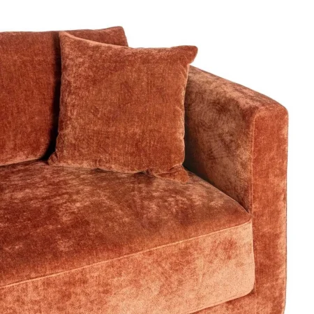 Sofá 3 plazas teja en tejido y madera cojines desenfundables patas en madera de caucho 210x96x86cm - Ixia - 615451IX - foto-secundaria-4