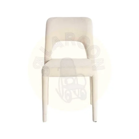 Silla apilable crema en tejido con estructura de metal 47x61x84cm - Ixia - 615452IX - foto-secundaria-1