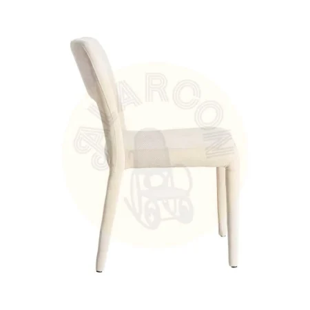 Silla apilable crema en tejido con estructura de metal 47x61x84cm - Ixia - 615452IX - foto-secundaria-2