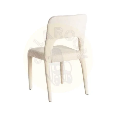 Silla apilable crema en tejido con estructura de metal 47x61x84cm - Ixia - 615452IX - foto-secundaria-3