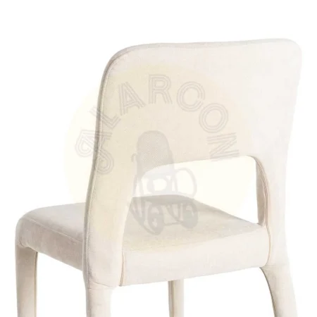Silla apilable crema en tejido con estructura de metal 47x61x84cm - Ixia - 615452IX - foto-secundaria-4