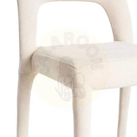 Silla apilable crema en tejido con estructura de metal 47x61x84cm - Ixia - 615452IX - foto-secundaria-6